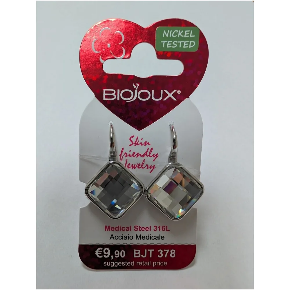 Biojoux, uhani iz kirurškega jekla - Elianna srebrni - BJT378 (2 uhana)